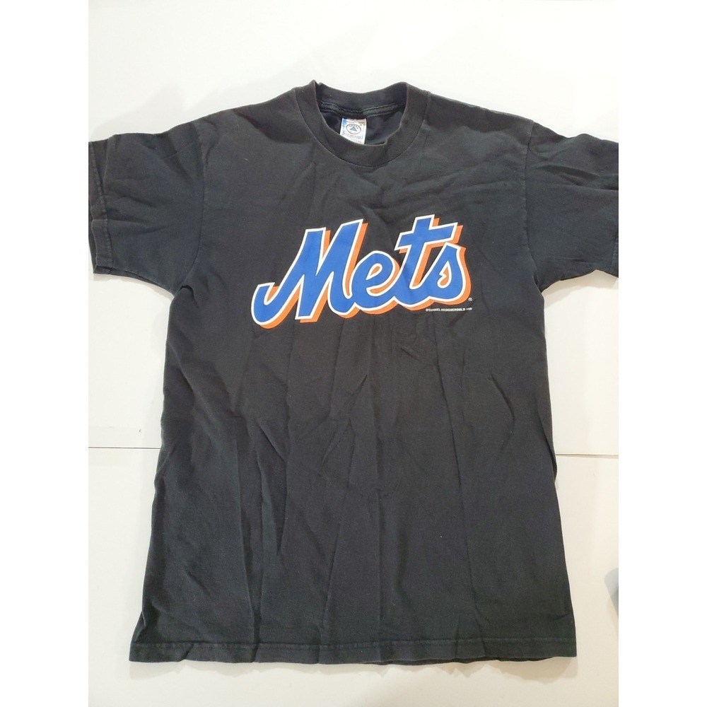 Vintage Mike Piazza 31 NY Mets Shirt 1998 Black MLB Delta Pro Weight Men's Med